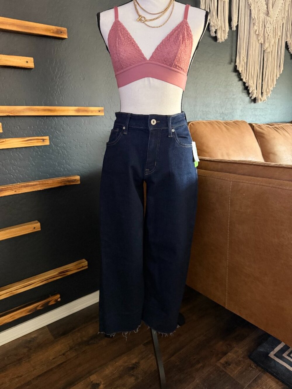 Maurices Edgely Dark High Rise Cropped Wide Leg Jean - NWT